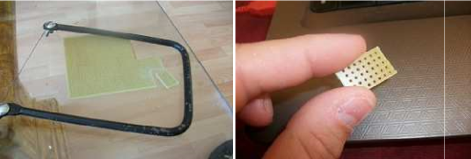 Corta la placa a tu gusto utiliza para el corte una serreta