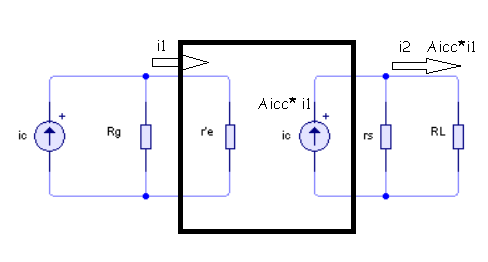 amplificador de corriente. Esquema