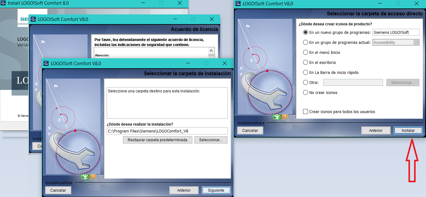 Proceso de instalación del programa LogoSoftV8
