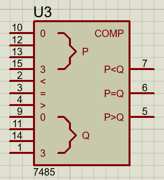 Circuito comparador 7485 de 4 bits