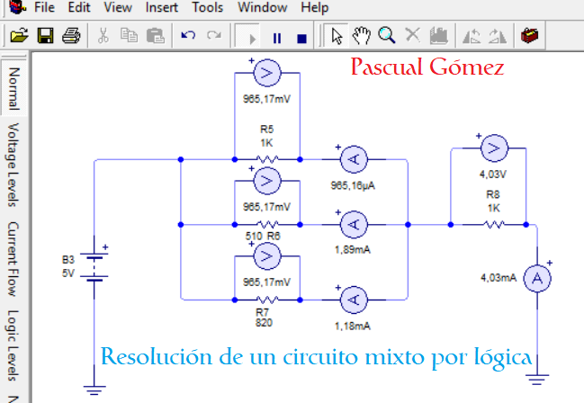 Reslución del circuito de forma lógica resolución del circuito