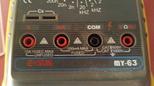 terminales de conexión de un tester digital terminales de conexión