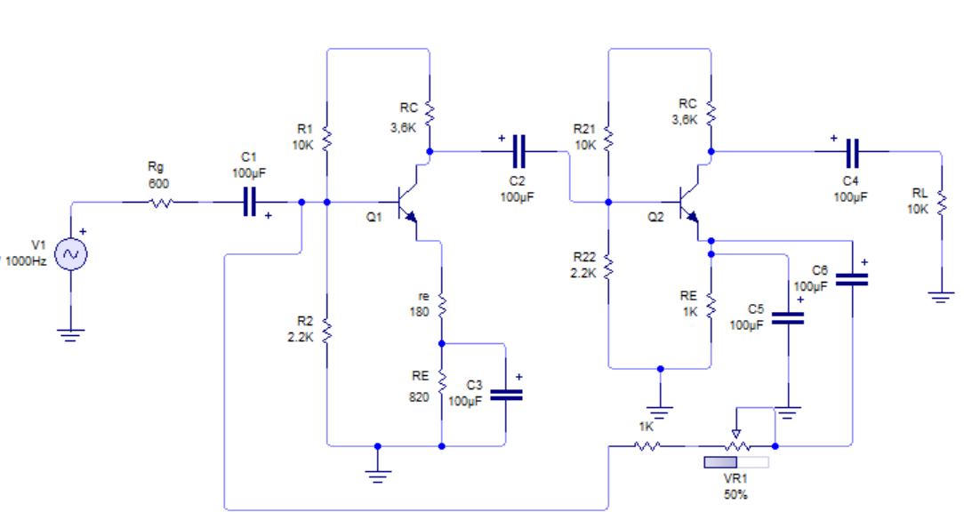 circuito con realimentación paralelo-serie.