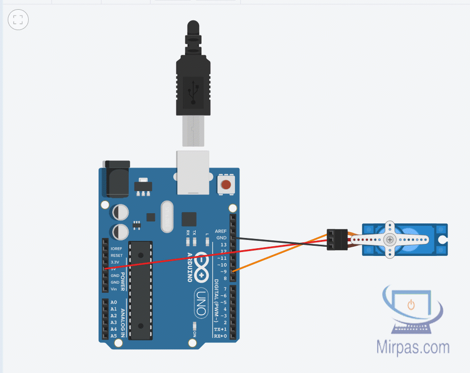 funcionamiento básico del servomotor con Arduino