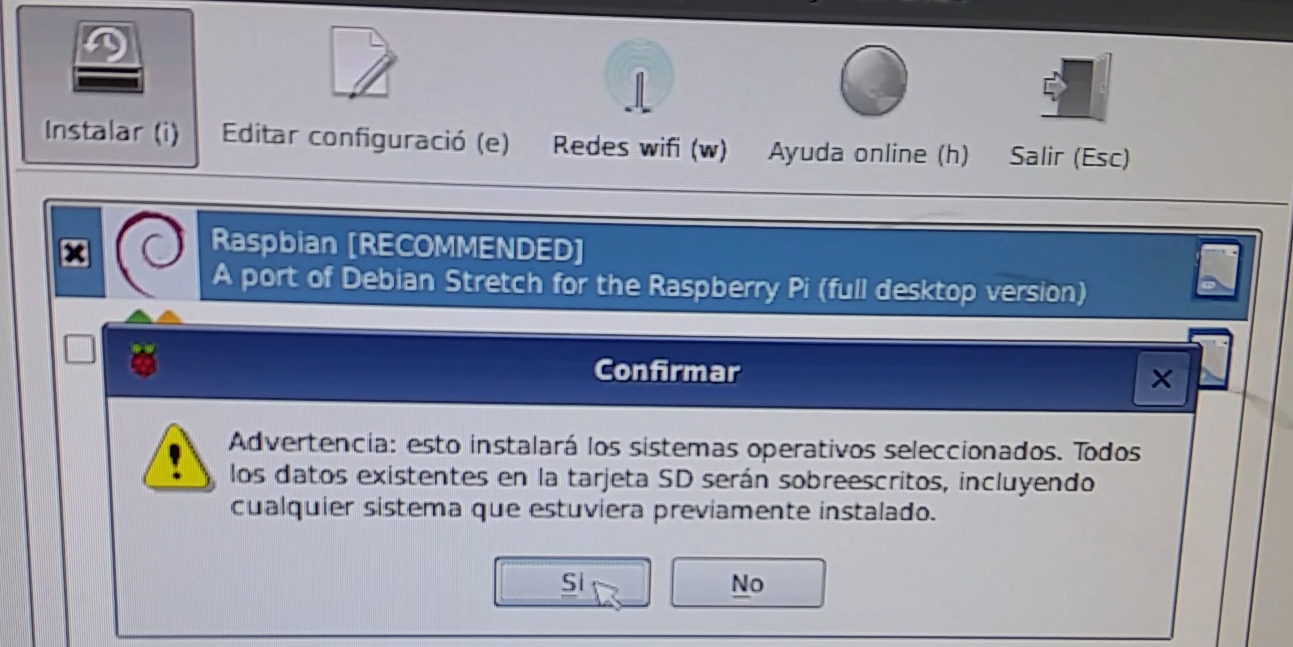 instalación