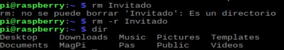 uso de rm