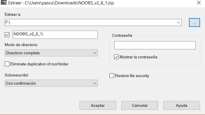 opciones de copiado