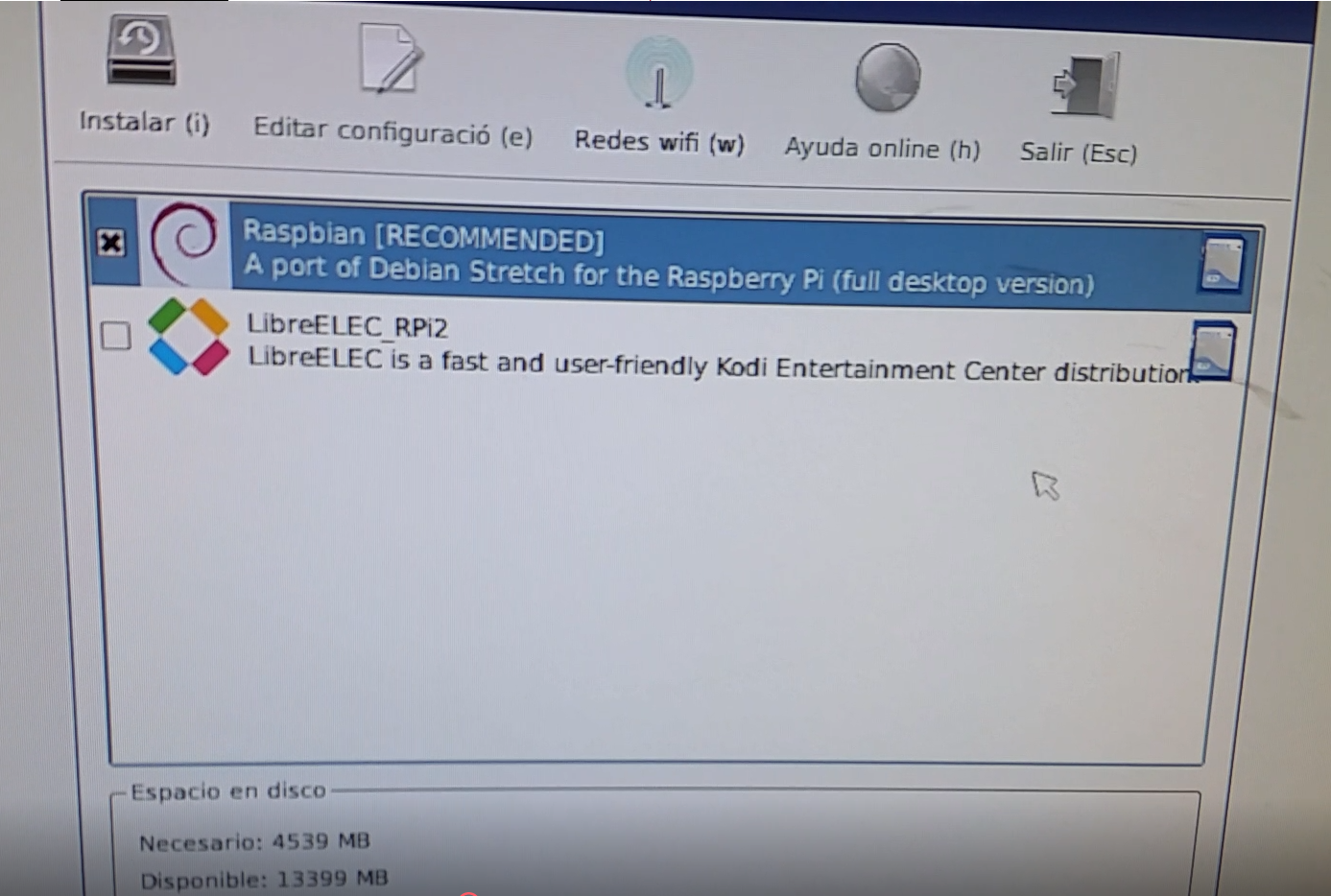 Pantalla de inicio