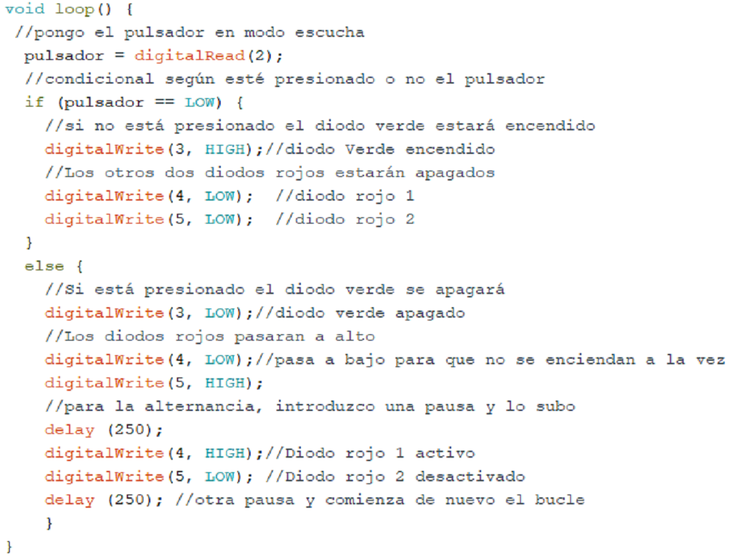 programar el loop