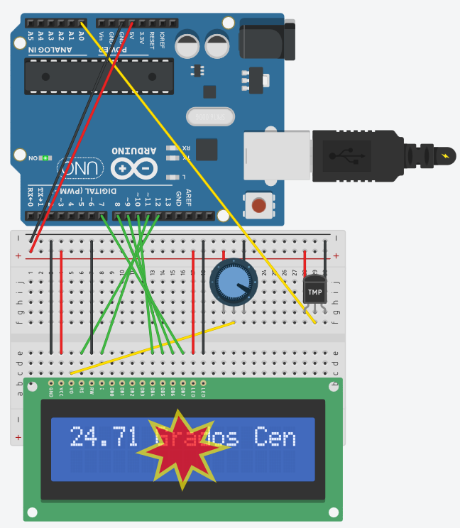 circuito de conexión LCD