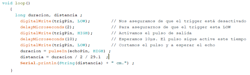 se calcula el trigger y la distancia