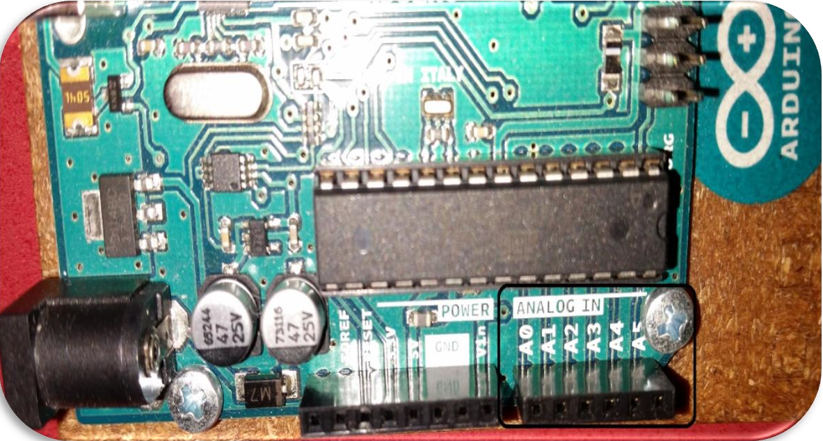 entradas analógicas en placa arduino