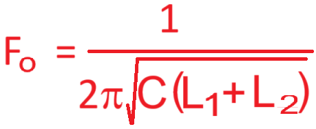 Fórmula de la frecuencia en oscilador Hartley