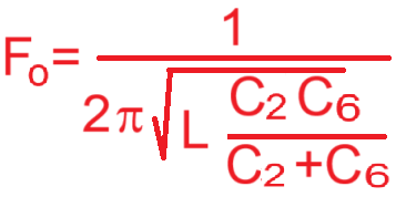 Fórmula de la frecuencia en oscilador Colpitts