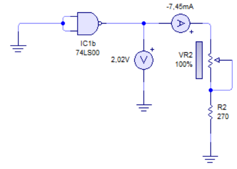 Circuito de corriente de salida con entrada baja.