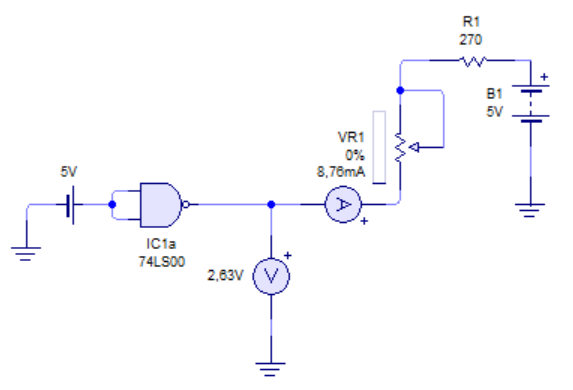 Circuito de corriente de salida con entrada alta.