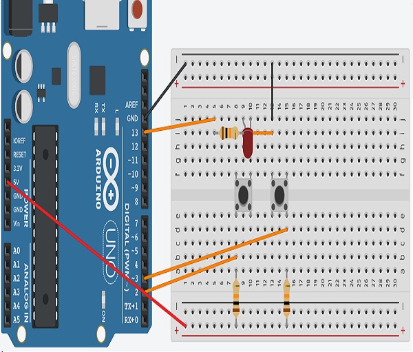 Placa Arduino con led