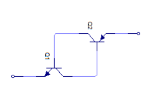 Tiristor en formato Darlington de transistores bipolares
