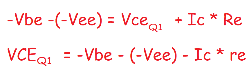 Calcular la tensión colector emisor Q2