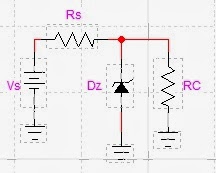 regulador Zener con resitencias limitadora y resistencia de carga