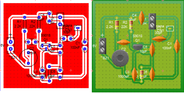Circuito impreso del micrófono FM