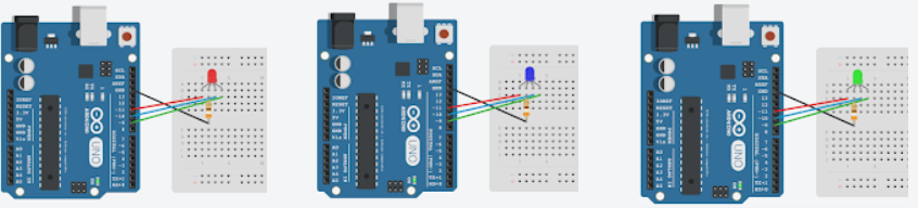 Salida de los diodos en función de su programación con Arduino