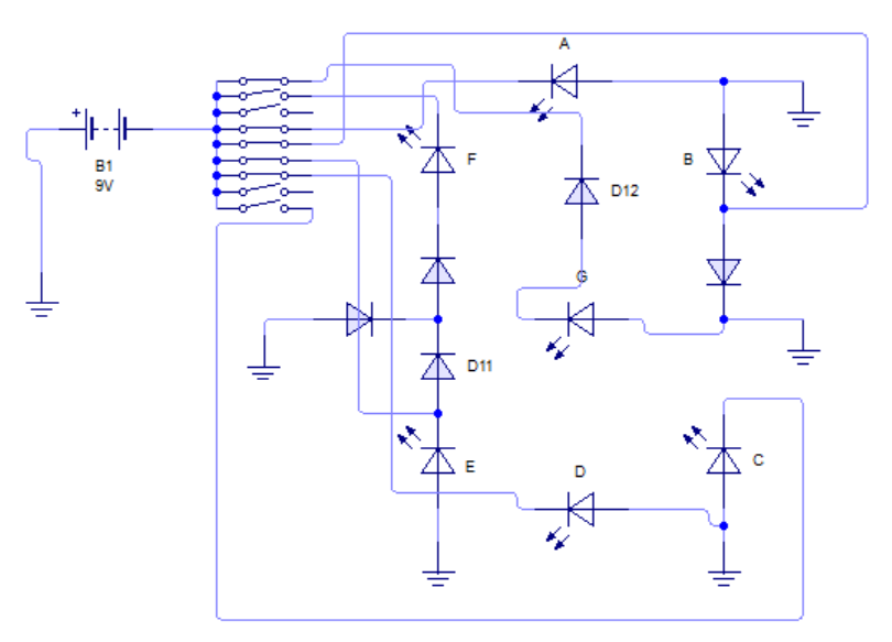 Display de 7 segmentos. Configuración interna