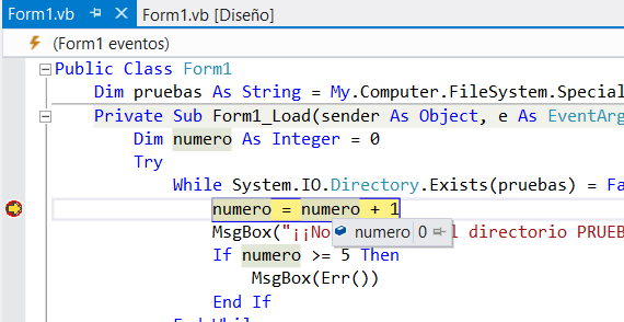 ToolTip del valor actual