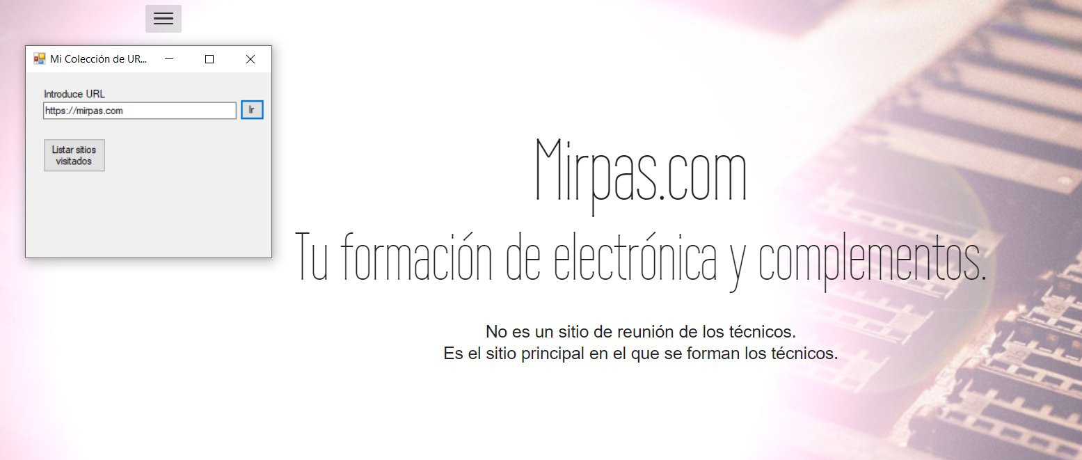 navegar mediante la aplicación