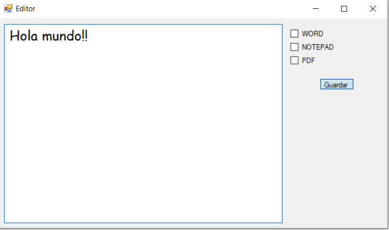 funcionamiento del editor b谩sico