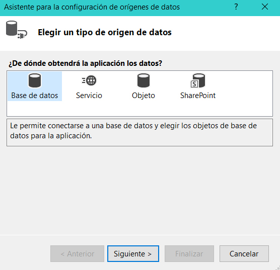 Asistente de orígenes de datos