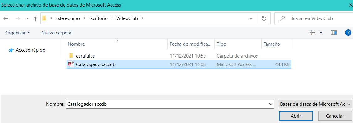 directorio raíz de la base de datos