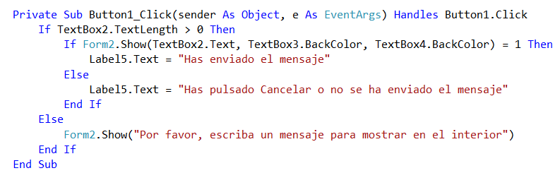 Botón de enviar mensaje