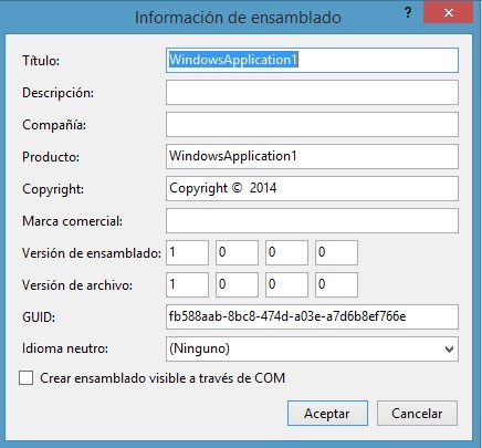 Información del ensamblado