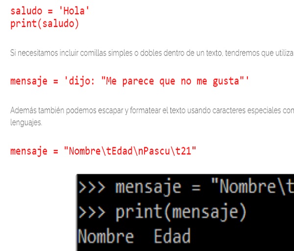 variables en python