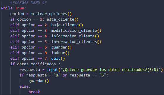 Creación de un menú con un bucle while