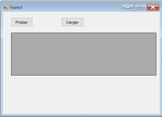Formulario con botón de pruebas y botón de cargar datos