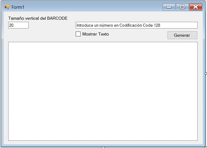 Primera versión del generador de codebar. Por mirpas.com