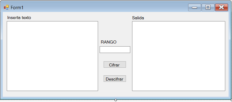Formulario del encriptador básico de César.
