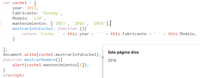 Llamar al elemento de la matriz