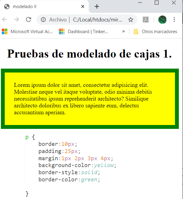 establecer todos los atributos de una propiedad en la misma línea