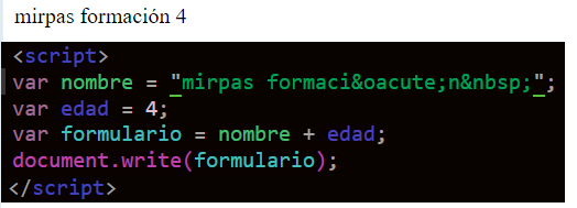 Introducir espacios en Javascript