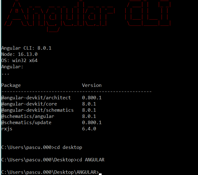 Crea y accede a la ruta de tu directorio angular8