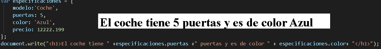 resultado de llamar a propiedades de JSON
