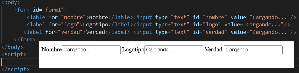 formulario con tres campos