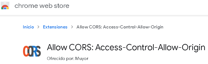 CORs extensi贸n que nos permitir谩 simular el Web service