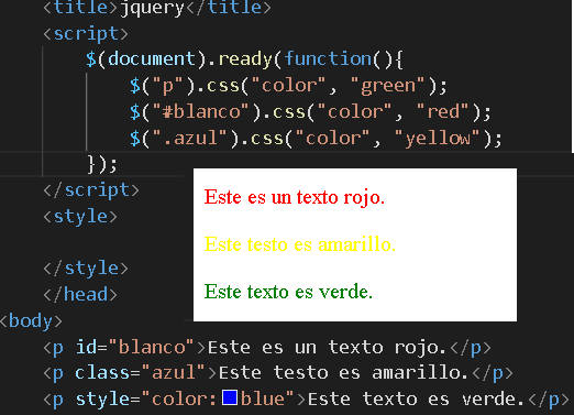 aplicar estilos al documentos desde jquery