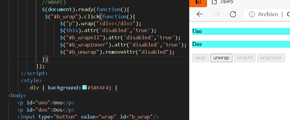 wrap en Jquery