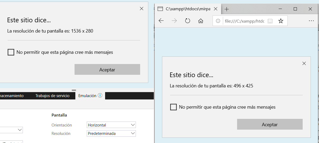 medidas relativas a la ventana del navegador