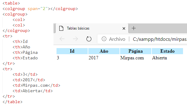 tabla con otra estructura